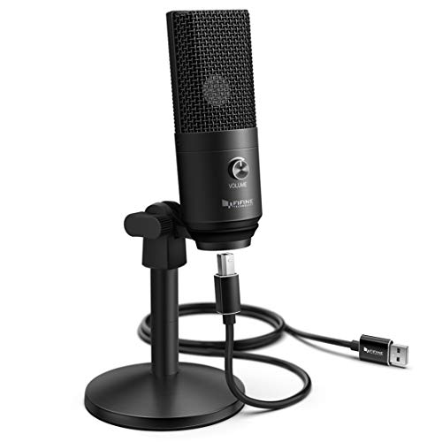Product Cover Fifine Podcast Microphone USB with Headphone Monitoring 3.5mm Jack and Pluggable USB Connectivity Cable for Computer,PC,Mac/Windows,Recording Voice Over, Streaming Twitch/Gaming/YouTube/Discord-K670B