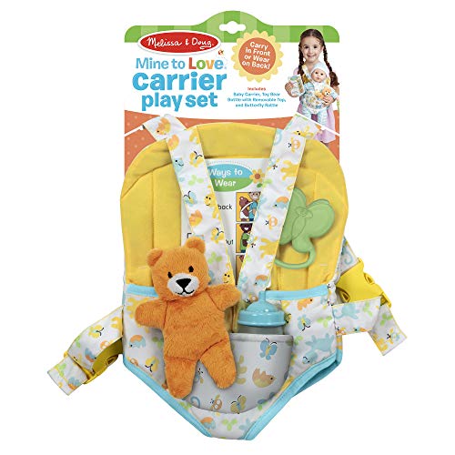 Product Cover Melissa & Doug Mine to Love Carrier Play Set for Baby Dolls (Toy Bear, Bottle, Rattle, Activity Card)