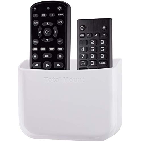 Product Cover TotalMount Hole-Free Remote Holder - Eliminates Need to Drill Holes in Your Wall (for 2 or 3 Remotes - White - Quantity 1)