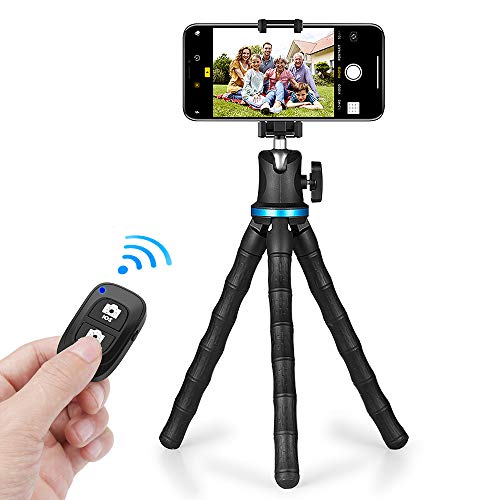 Product Cover Phone Tripod, UBeesize 12 Inch Flexible Cell Phone Tripod Stand Holder with Wireless Remote Shutter & Universal Phone Mount, Compatible with iPhone/Android/DSLR/GoPro Camera