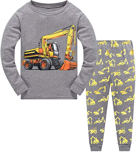 Product Cover Little Hand Toddler Boys Pajamas Train 100% Cotton Fire Truck Pajama Boy Airplane 2 Piece Pjs Sets Clothes 1-7 T