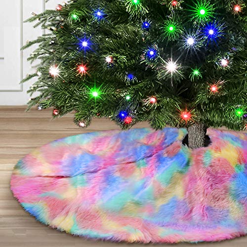 Product Cover yuboo Pink and Purple Rainbow Christmas Tree Skirt,50