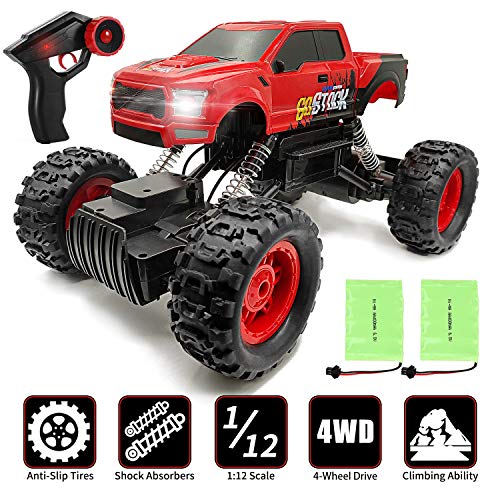 Product Cover Remote Control Car 1:12, 4WD RC Cars RC Trucks, 2.4Ghz Dual Motors Rechargeable Rock Crawler, RC Monster Toy for Kids