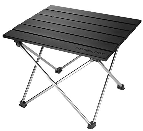Product Cover Small Folding Camping Table Portable Beach Table - Collapsible Foldable Picnic Table in a Bag - Mini Aluminum Side Table Lightweight Camp Tables for Outdoor Cooking, Backpacking, RV Fold, Travel