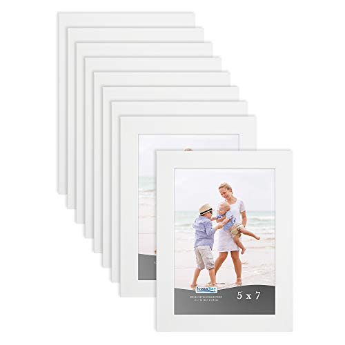 Product Cover Icona Bay 5x7 Picture Frame (12 Pack, White), Sturdy Wood Composite Photo Frame 5 x 7, Wall or Table Mount, Set of 12 Exclusives Collection