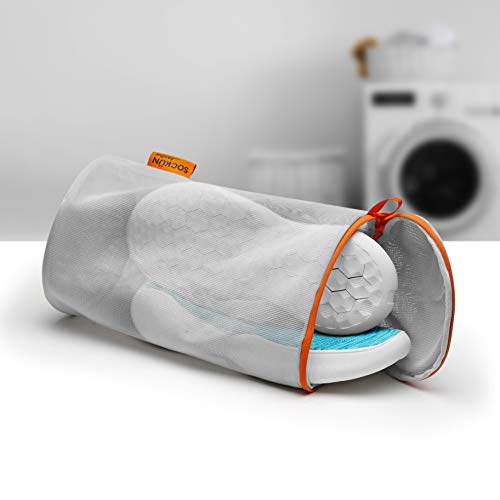 Product Cover Jazba Shoe Wash Bag, Sneaker Mesh Laundry Dryer Bags for Washing Machine Zipper, Best for Knitted Sock Shoes Cotton Woven House Slippers Delicates Clean, Easy to Carry for Travel, M