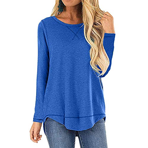 Product Cover lamibaby Women's Long Sleeve Tunic Tops - Loose Casual Pullover for Fall Winter Spring Blue