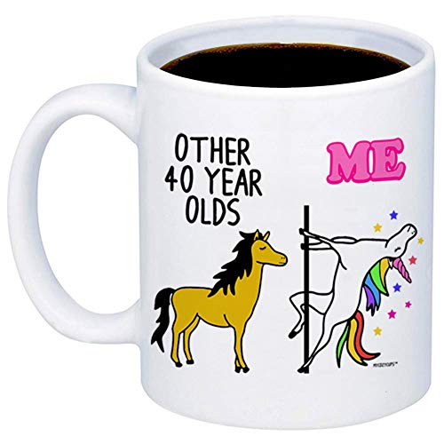 Product Cover MyCozyCups 40th Birthday Gift - Other 40 Year Olds Me Unicorn Coffee Mug - Funny 11oz Cup For Grandma, Mom, Sister, Best Friend, Women, Her - Happy Fortieth Birthday Gift - Born In 1979, 1978, 1980