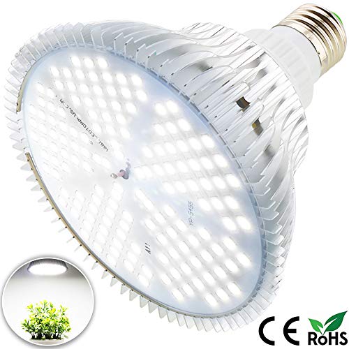 Product Cover Led Grow Light Bulb, White Full Spectrum Grow Lights for Indoor Plants, E26 150 LEDs Plant Light Bulb for Hydroponics Indoor Garden Greenhouse Houseplants Vegetable Tobacco (White 100W)