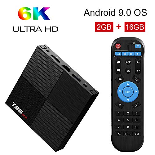 Product Cover Android 9.0 TV Box, T95 Mini Android Box 2GB RAM 16GB ROM H6 Quadcore Smart TV Box 2.4GHz WiFi 3D 6K Streaming Media Player