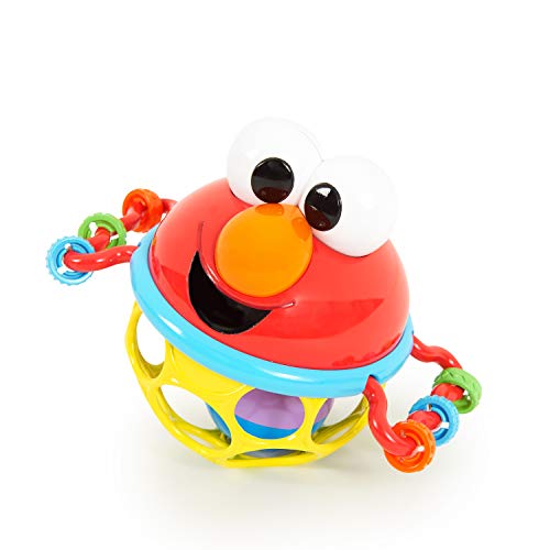 Product Cover Bright Starts Sesame Street Jingle & Shake Elmo Easy Grasp Rattle, Ages 3-12 Months