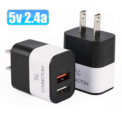 Product Cover 5V/2.4A USB Wall Charger, CABEPOW Dual 2 Port USB Charger Adapter, 12W Quick Charger Block Plug Cube Replacement for iPhone Xs/XS Max/XR/X/8/7/6/Plus iPad Pro/Air 2/Mini 2, Galaxy9/8/7, Note9/8, LG