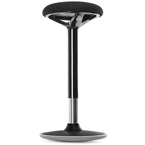 Product Cover SONGMICS Standing Desk Chair, Standing Stool, Ergonomic Wobble Stool, 360° Swivel Balance Chair, Adjustable Height 23.6-33.5 Inches, No Assembly Required, Black UOSC05BK