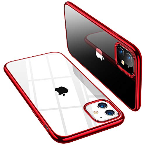 Product Cover TORRAS Crystal Clear iPhone 11 Case, [Anti-Yellow] Thin Slim [Anti-Scratch] Shockproof Soft TPU Cover Case for iPhone 11 6.1 inch, Glossy Red