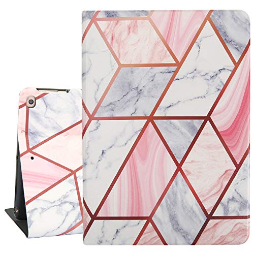Product Cover Marble iPad Air 9.7 Case, Rose Gold Pink White Marble Folio Stand Smart Tablet Case Cover Fits iPad Air 1/2 5th/6th Gen 2017 2018 Auto Sleep Wakeup