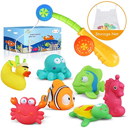 Product Cover Lehoo Castle Baby Bath Toys, Bath Toy Storage Organizer Bath Toys for 1 Year Old, Bathtub Toys for Toddlers, Baby Bath Fishing Floating Squirt Toys, Learning & Education Toys for Toddler