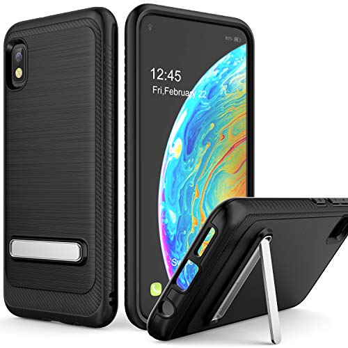 Product Cover Samsung Galaxy A10e Case, Androgate [Metal Stand Series] Hybrid Shock-Absorption Protective Cover Bumper Case, Black