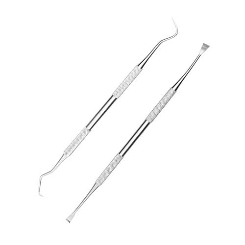 Product Cover Dog Tooth Care Dental Scaler and Dental Scraper Tool with 2 Pack Pet Tarter Remover with Different Angles Double Head, Stainless Steel Teeth Cleaning Tools for Dogs, Cat