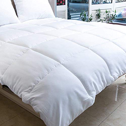Product Cover Manzoo 350GSM Queen Comforter Duvet Insert Quilted Comforter with Corner Tabs Hypoallergenic, Plush Siliconized Fiberfill, Box Stitched Down Alternative Comforter Machine Washable 88