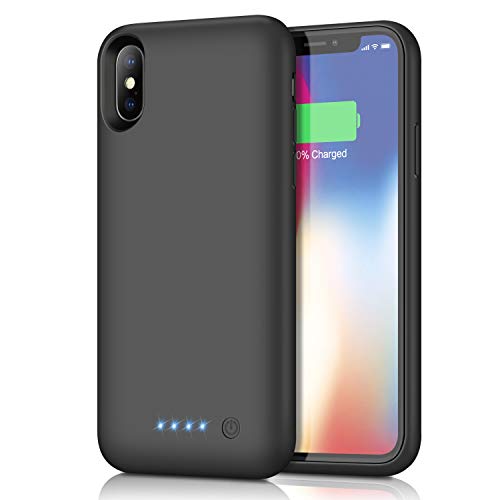 Product Cover Gixvdcu Battery Case for iPhone XS/X/10 [6500mAh] Rechargeable Protective Portable Charging Case for Apple iPhone X & XS &10 Extended Charger Pack Power Bank - Black