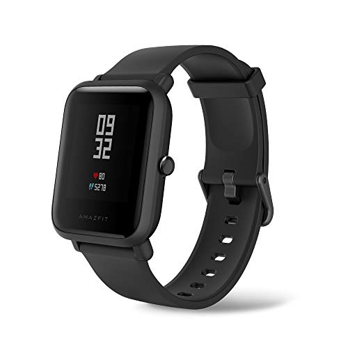 Product Cover Amazfit Bip Lite by Huami with 45-Day Battery Life,24/7 Heart Rate 1.2 Inch Always-on Touchscreen 3 ATM, Black