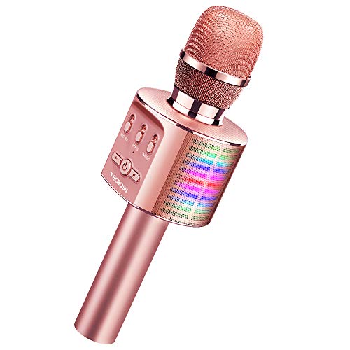 Product Cover TECBOSS Microphone for Kids, Wireless Bluetooth Karaoke Microphone with LED Lights, The Best Gifts Toys for 4+ Year Old Girls Boys Adults All Age