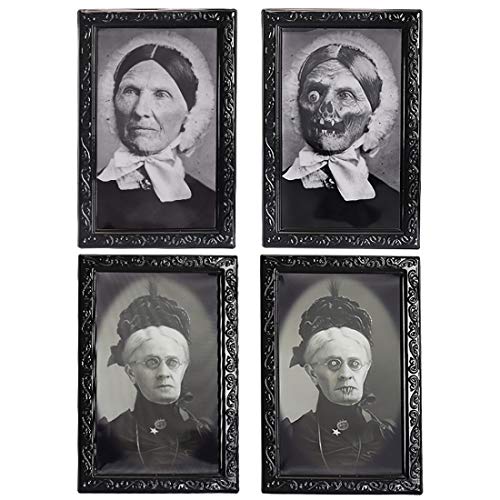 Product Cover Halloween Decoration 3D Changing Face Moving Picture Frame Portrait Horror Decoration for Horror Party Castle House Home Decoration (2)