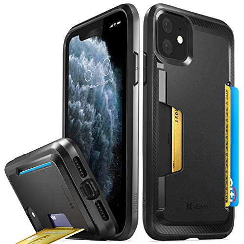 Product Cover Vena iPhone 11 Card Case, vSkin Slim Wallet Case with Credit Card Holder Slot Kickstand, Designed for iPhone 11 (6.1 inches) - Black