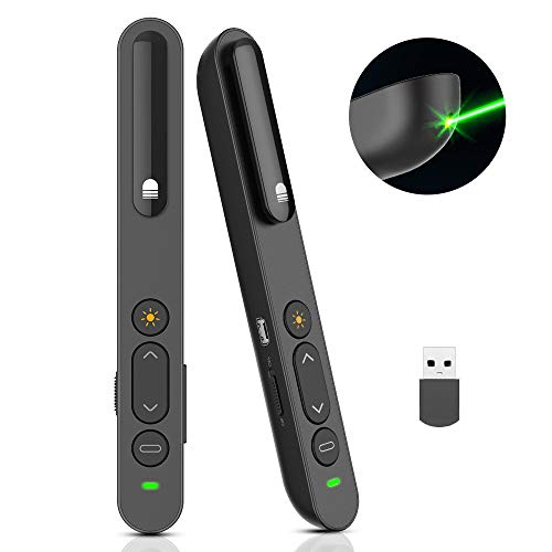 Product Cover Wireless Presenter Rechargeable,Doosl Presentation Remote with Green Light, Hyperlink, Volume Control - 2.4GHz PowerPoint Clicker for Classroom, Lecture Hall, Conference Room, Exhibition Hall, etc.