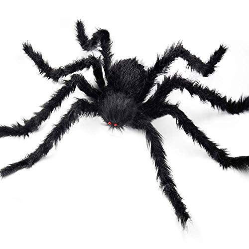 Product Cover WOBOX Halloween Giant Huge Spider, 4.1FT Large Foldable Spider Fake Hairy Spider Scary Decorations Halloween Spider Outdoor Yard