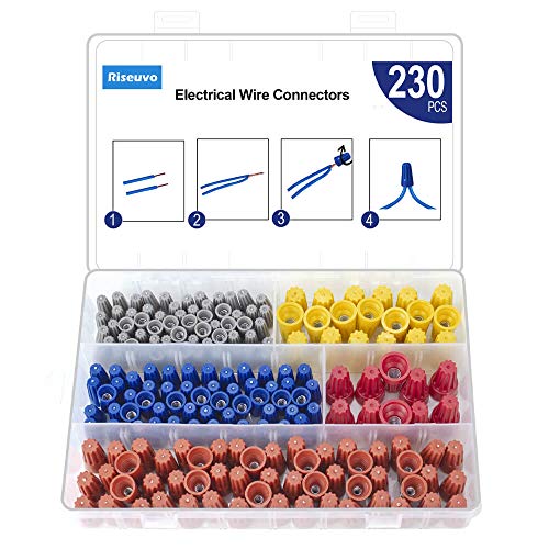 Product Cover 230PCS Wire Nuts Connectors Screw Terminals - Twist Nuts Caps Wire Connectors, with Spring Insert Twist Nuts Caps Connection Assortment Set