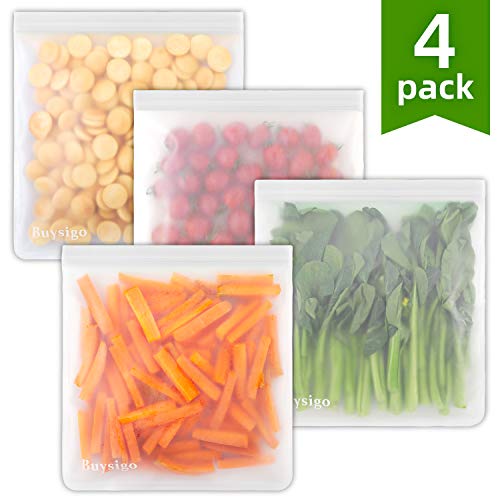 Product Cover Reusable Gallon Storage Bags - 1 Gallon Leakproof Ziplock Bags for Marinate Meats, Snack,Cereal, Sandwich, Fruit, Travel Items, Meal Prep,BBQ, Home Organization(4pack)