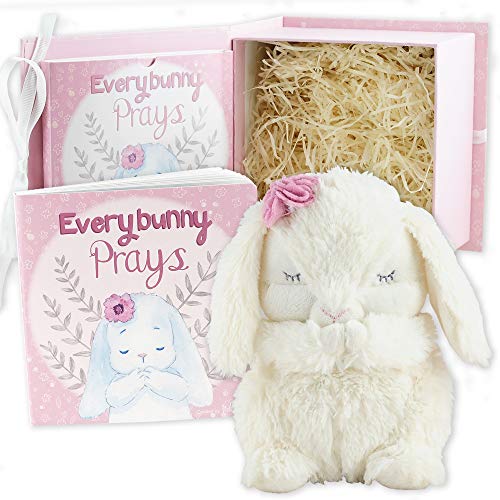 Product Cover Everybunny Prays- Baby and Toddler Gift Set with Praying Musical Bunny and Prayer Book in Keepsake Box for Girls