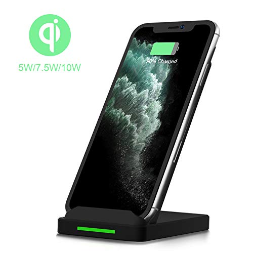 Product Cover Wireless Charger, 10W Wireless Charging Stand, Qi-Certified, Compatible iPhone XR/Xs Max/XS/X/8/8 Plus, Fast-Charging Galaxy S10/S9/S9+/S8/S8+/Note 9/Note 8, PowerWave Stand (No AC Adapter)