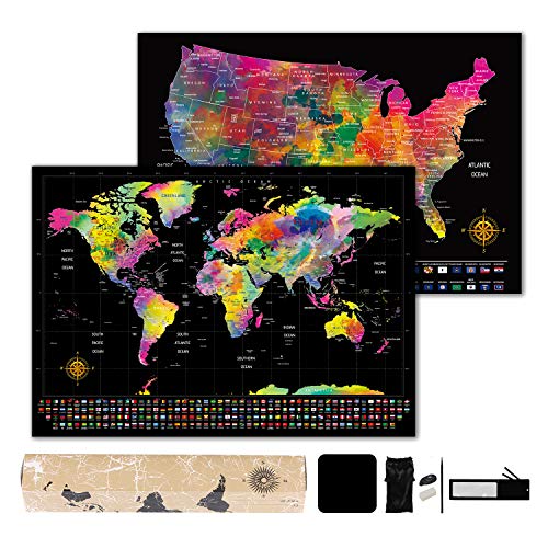 Product Cover Scratch Off Map of The World - World Map (23.4