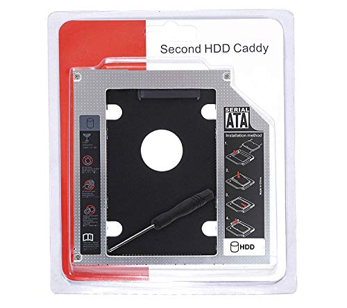 Product Cover Care Case Optical Bay 2nd Hard Drive Caddy, Universal for 9.5mm CD/DVD Drive Slot (for SSD and HDD)
