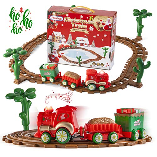 Product Cover Prextex Kids Christmas Train Around The Tree Musical Christmas Train Set for Kids