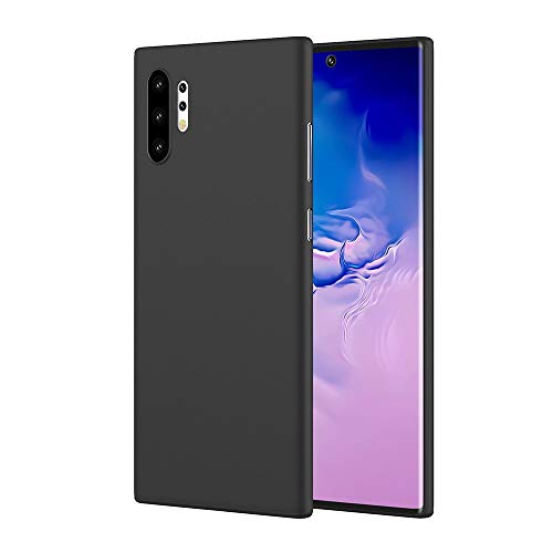Product Cover Inyo Samsung Galaxy Note 10 Plus Case - Ultra Slim Anti Fingerprint Phone Cover - Thin Minimalistic Skin with Raised Lips and Qi Charging Compatible. Anti-Scratch Protector (Solid Black)