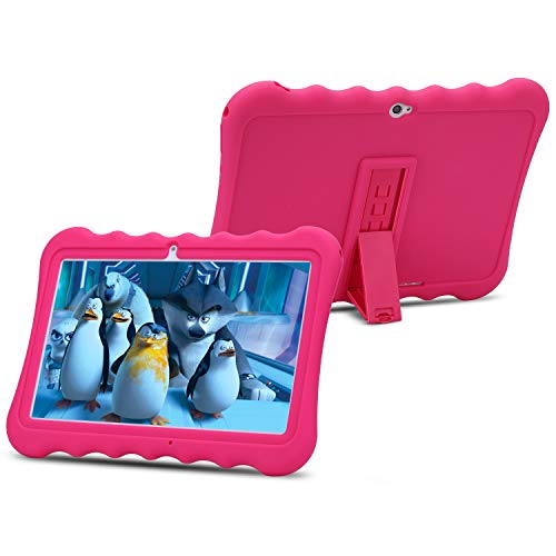 Product Cover Kids Tablet PC 10 inch 3G GSM IPS 1280800 5.0M Rear and 2.0M Front Cameras Dual SIM Card Slots 1GB RAM 16GB Storage Quad-core 1.3GHZ Cortex-A7 with Shockproof Silicon Case for Kids (Pink)