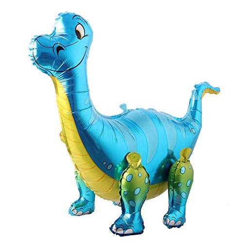 Product Cover 3D Dinosaur Balloons foil Standing Green Dinosaur tanystropheus Dragon Wedding Baby Shower Birthday Party Decoration Supplies boy Kids Toys Gift (Blue)
