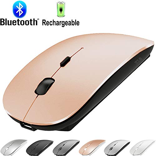 Product Cover Wireless Bluetooth Mouse Rechargeable,Bluetooth Wireless Mouse for MacBook pro MacBook Air MacBook Mac Windows Laptop/Notebook (Rose Gold)