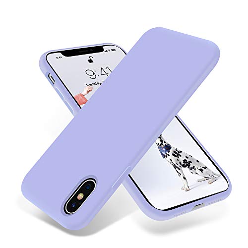 Product Cover OTOFLY Liquid Silicone Gel Rubber Full Body Protection Shockproof Case for iPhone Xs/iPhone X，Anti-Scratch&Fingerprint Basic-Cases，Compatible with iPhone X/iPhone Xs 5.8 inch (2018), (Light Purple)
