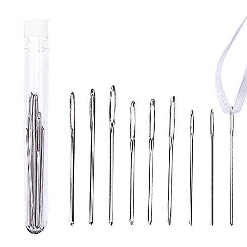 Product Cover BAOIWEI 9pcs Large Eye Blunt Needles Steel Yarn Knitting Needles Sewing Needles Made of Stainless Steel (B)