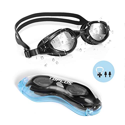 Product Cover TOPLUS Swim Goggles, Goggles No Leaking Anti Fog UV Protection Swimming Goggles Triathlon for Men Women Youth Kids Child, with Mirrored & Waterproof, UV Protection Clear Lenses