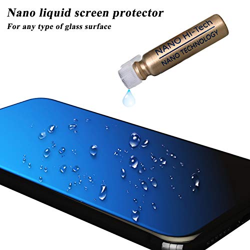 Product Cover Nano Liquid Glass Screen Protector Ewadoo Invisible Liquid Armor 9H Hardness Scratch Resistant Universal Wipe On Screen Protector Compatible with iPhone X/XR/ 8 Plus/Galaxy Note 8 S8 S9 (1ML)