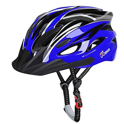 Product Cover JBM Adult Cycling Bike Helmet Specialized for Men Women Safety Protection CPSC Certified (18 Colors) Black/Red/Blue/Pink/Silver Adjustable Lightweight Helmet (Blue & Black (New), Adult)