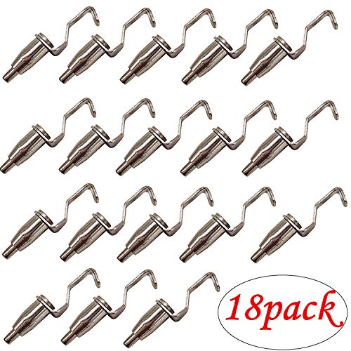 Product Cover HAN SHENG 18 Pcs Adjustable Metal Art Gallery Display Wire Rope Hanger Hooks Picture Rail Hooks Hanger System Accessories for 1mm-2mm Wire Rope