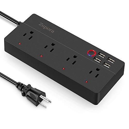 Product Cover Smart Power Strip, WiFi Surge Protector 6ft Extension Cord Works with Alexa, Google Home, Multi Plug with 4 AC Outlets & 4 USB Charging Ports, Voice Remote Control, Timing Schedule, No Hub Required