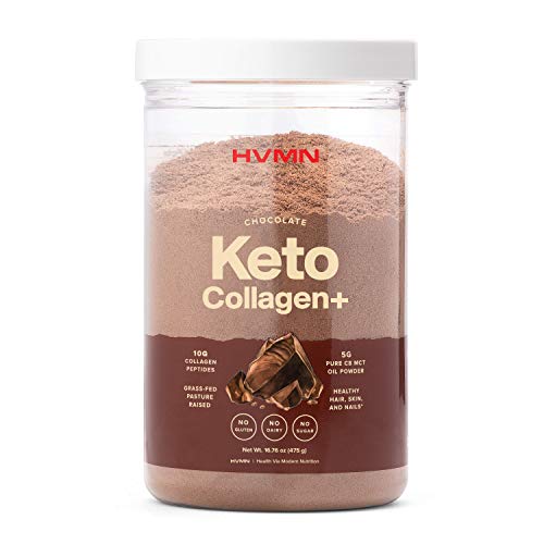 Product Cover H.V.M.N. Keto Collagen+ Protein Powder: Collagen Supplement with Collagen Peptides & MCT Powder - 100% All Natural Ingredients - Keto Diet Approved - 25 Servings (Chocolate)