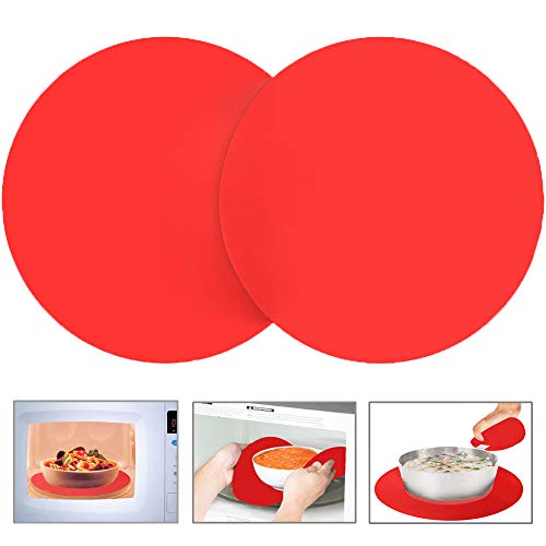Product Cover Silicone Microwave Mat 12 Inch, Non Stick Turntable Mat for Kitchen, BPA Free Multi-Purpose Heat Resistant Oven Mat 2 Pack